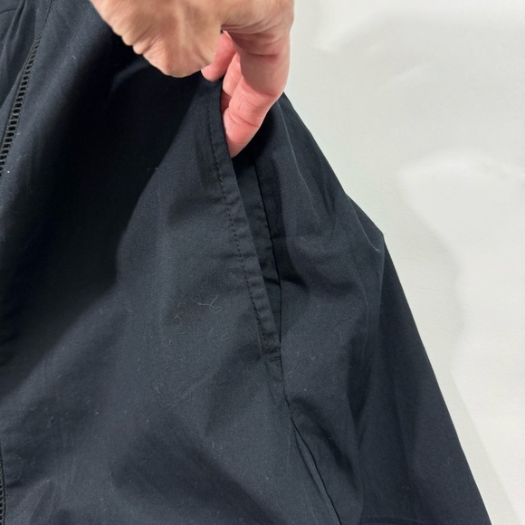 New Abercrombie Cutout Poplin Mini Dress Black Smocked Back - Picture 6 of 8